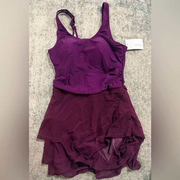 Vimpunec One Piece swim Dress Swimsuit tummy control modest swim bathing suitNWT - Picture 4 of 5